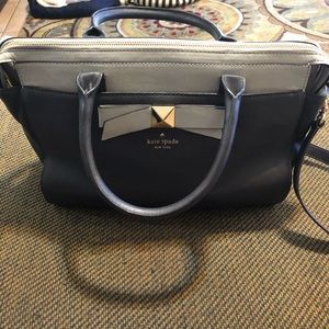 Kate Spade Black And Gray Leather Shoulderbag